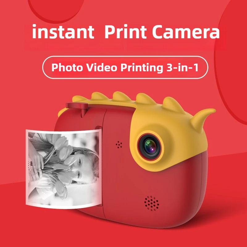 LISM Instant Print Camera for Kids A6 3.0-inch Touch Screen Blutooth Inkless Thermal Paper Printing Photo Video Sticker Printer