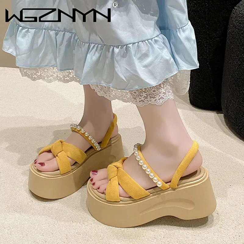 جديد 8 سنتيمتر الكعوب إسفين الشرائح الصنادل النساء شباشب لخارج المنزل غير رسمية الإناث الصيف عدم الانزلاق شبشب الشاطئ المشي أحذية مكتنزة امرأة #5