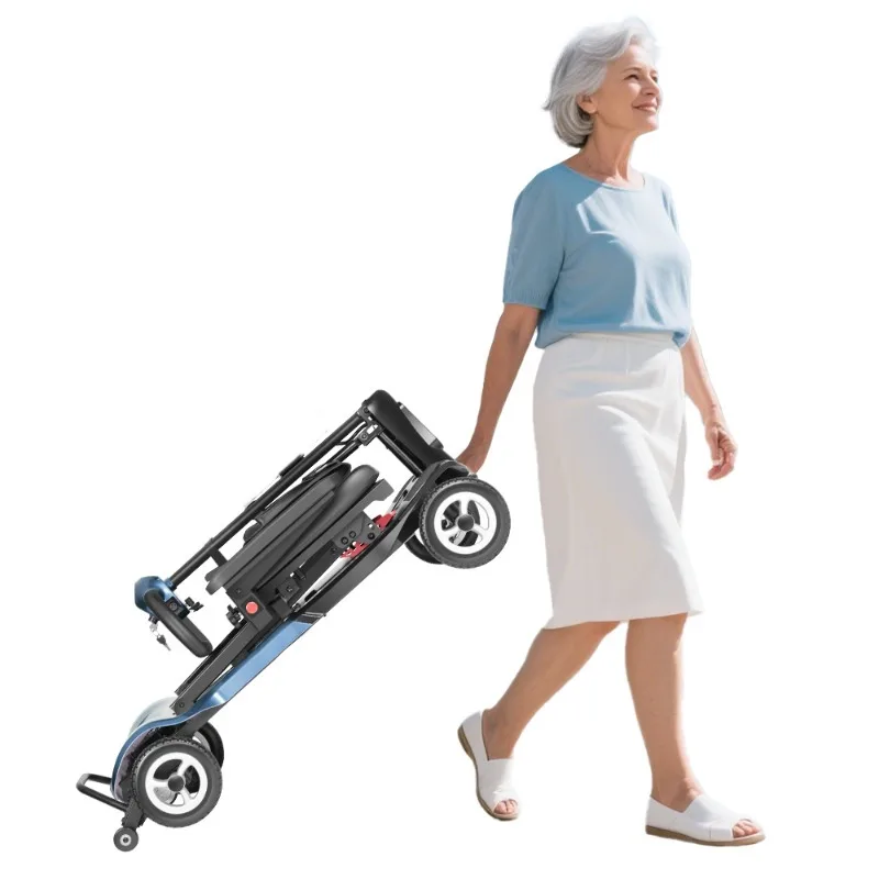 Electric Mobility Scooter for Elderly Dual Lithium Battery 45KM Range Elderly Mobility Scooter with Foldable and Lightweight