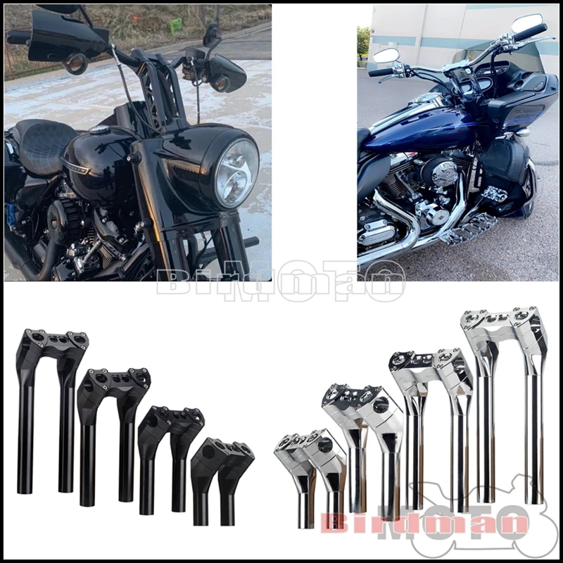 

Motorcycle 8"+1" Rise Club Style Pullback Handlebar Riser Fit 38mm Bar For Harley Dyna Softail Sportster Bobber Cafe Racer