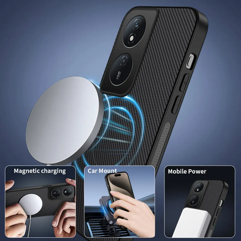 

Magnetic Wireless Charging Phone Case for Honor X9D X9b X7d X6B X8C X5C Plus X7B X9C Smart Anti-Drop Silicone Soft Cover Cases
