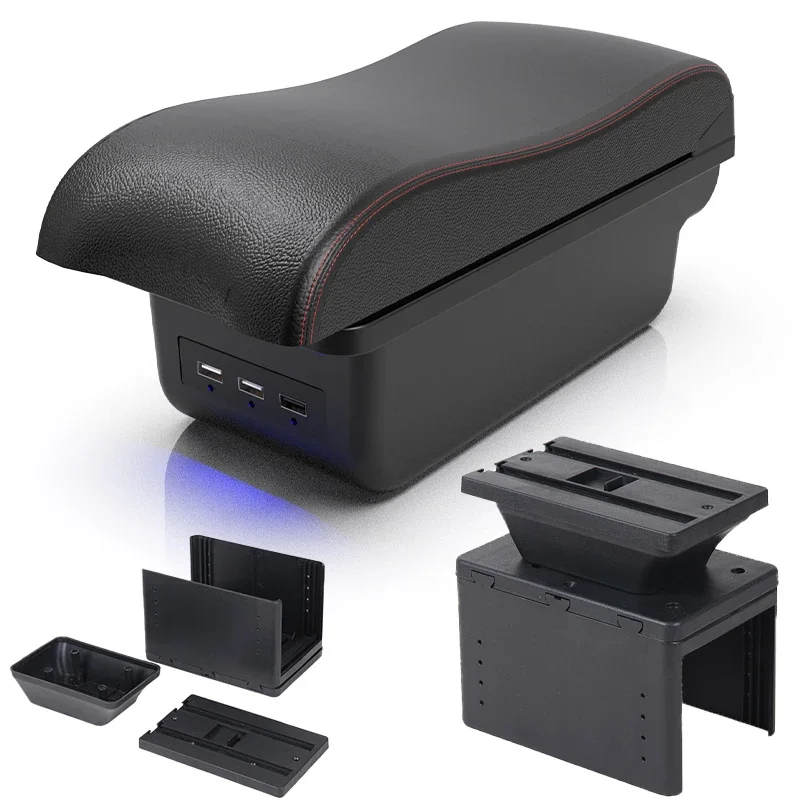 For universal car armrest box universal center console modified multi-function car storage box double-layer storage USB