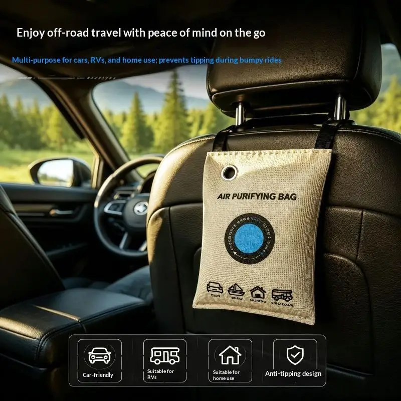Reusable Car Activated Carbon Air Freshener Color-changing Moisture Absorber Odor Eliminator for Auto Use