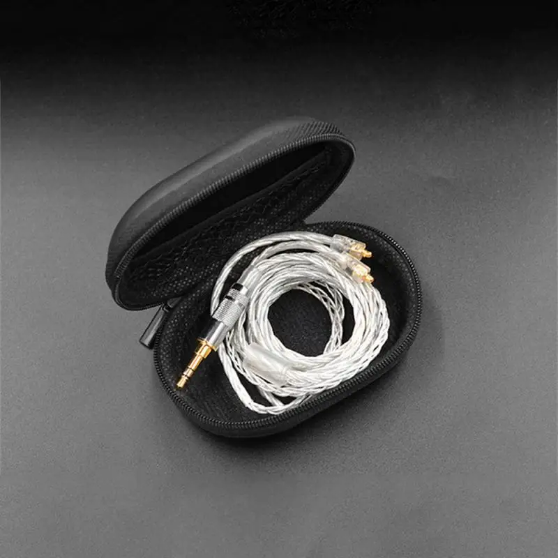 KZ Earphones Oval Storage Bag Wired Headphones PU Zipper Storage Box Portable Hold Storage Case Container