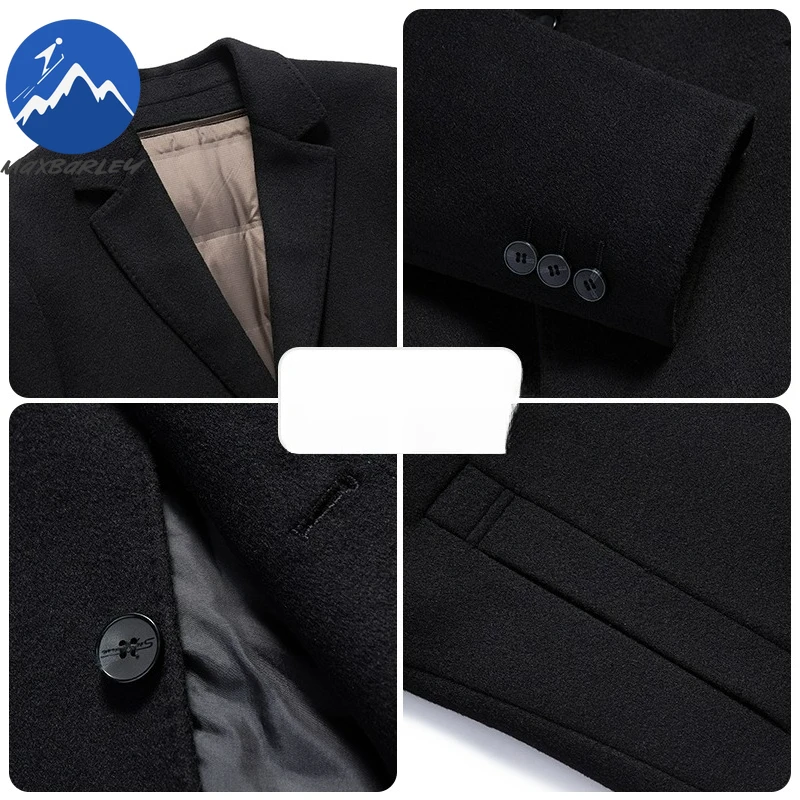 Maxbarley Long Puffer Jacket Winter Luxurious Commuting Office Overcoat Fashionable Detachable White Duck Down Lined Warm Coat