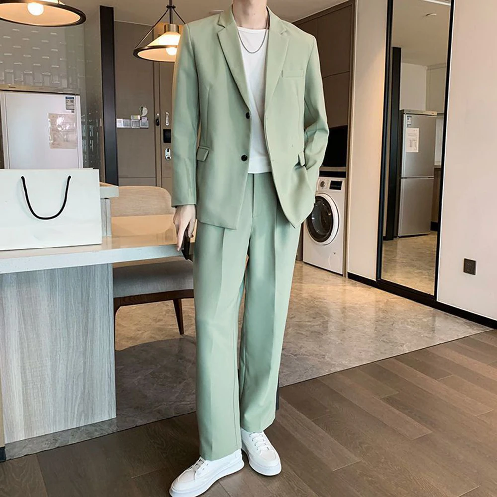 2 Button Mens Suits Set Classic Fit Formal Blazer and Dress Pants 2 Piece for Business Meetings Office Work and Casual Customize