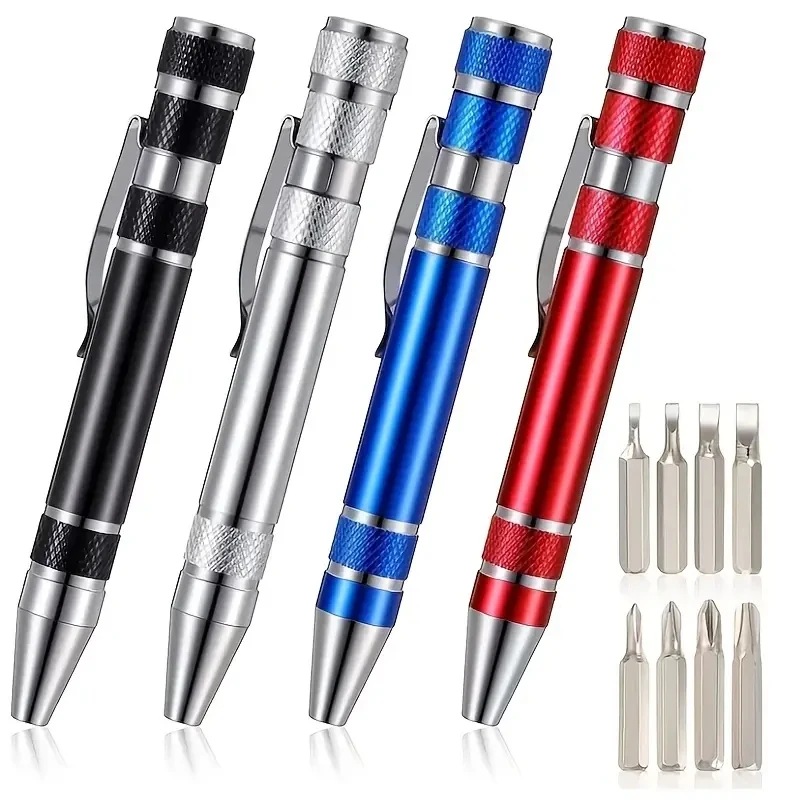 8 In 1 Screwdriver Multifunctional Portable Tools Magnetic Pocket Screwdriver Multifunctional Men Mini Tools Repair Tools