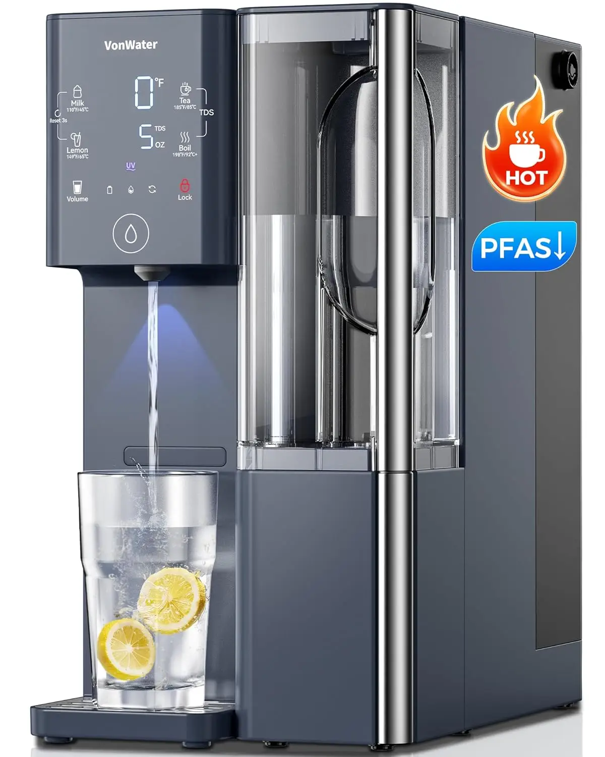 

CT910H Reverse Osmosis Water Filter Countertop, 3S Instant Hot RO Water Filtration System, 7-Stage Water Purifier with Portable