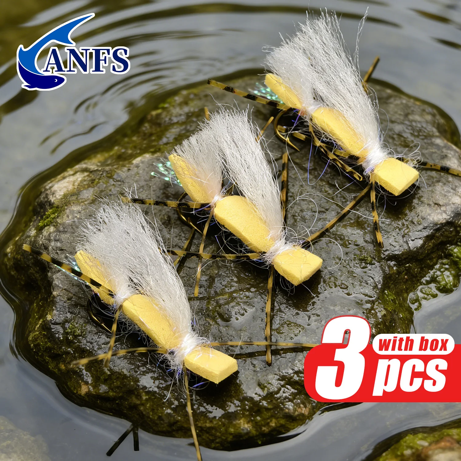 ANFS 3 Pack Chubby Chernobyl Dry Flies, Hand Tied Flys, Terr