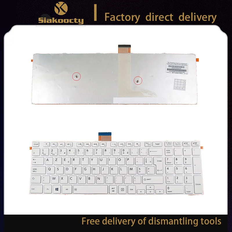 Siakoocty laptop keyboard for Toshiba Satellite S50 S50-A S50D-A S50T-A FR layout with white frame new original