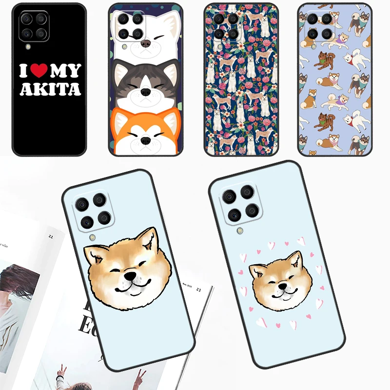 Animal Cute Dog Akita Case For Samsung Galaxy M54 M34 M14 M21 M31 M51 M12 M32 M52 M13 M33 M53 M30s M31s M20 M55