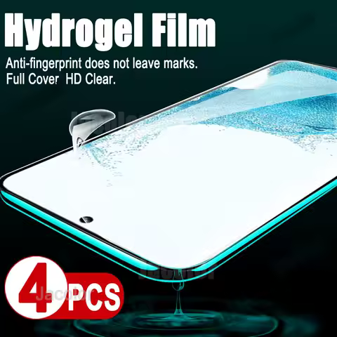 4PCS Screen Gel Protector For Samsung Galaxy S22 Ultra Plus S21 Fe 5G Hydrogel Safety Film S22+ S21+ S22Ultra Soft Not Glass