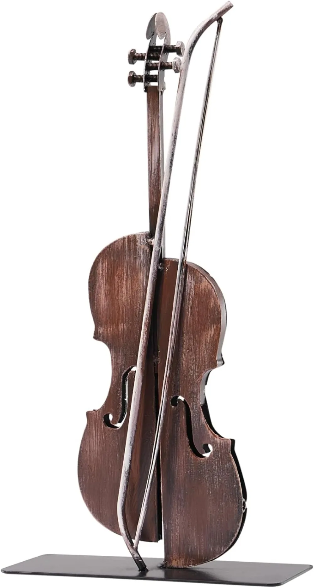 

Handmade Metal Violin Statue - 100% Hand-painted Viola Music Décor - Unique Western Table Decoration for Home