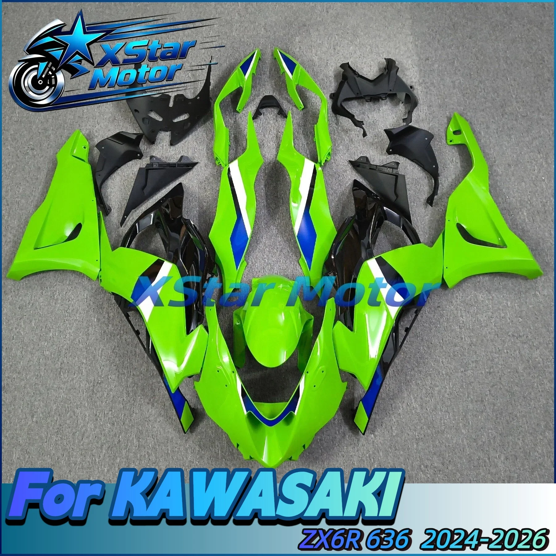Abs Plastics Motorcycle Fairing Kit Sportbike Bodywork Fit For Kawasaki Zx-6R 2024 2025 2026 Zx6R 636 Bright Green