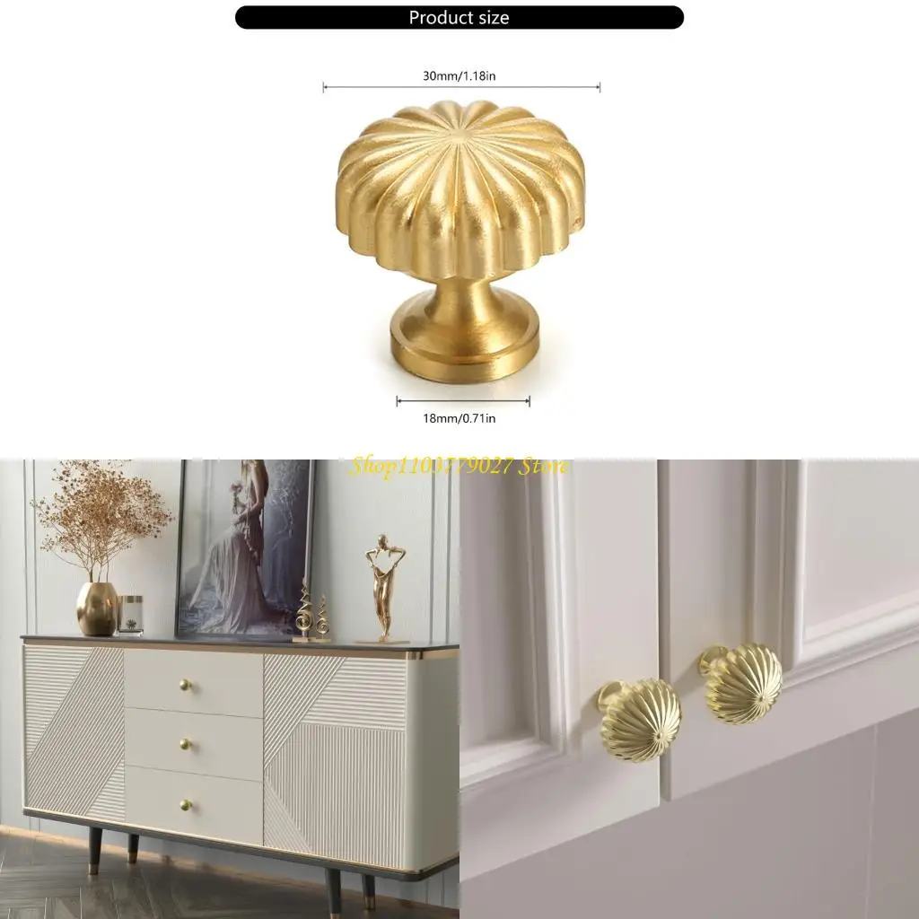 C4DF 2PCS Dound Stripe Drain Door يسحب المقابض النحاسية أجهزة الأثاث المنزلي #1