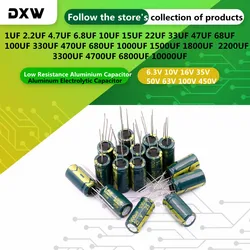 Aluminum Electrolytic Capacitor 1 2.2 4.7 10 22 33 47 68 100 150 220 330 470 680 1000 2200 3300 6800UF 16V 35V 50V 63V 100V 450V