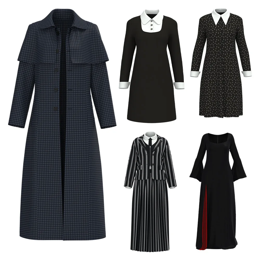 

New Adams Family Wednesday Costume Dress Children's Performance Outfit Girls' Dress Elegant Stage Costume Summer 2025
