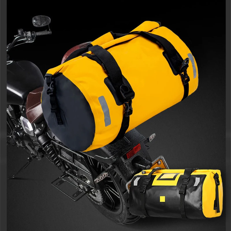 Waterproof Motorcycle Tail Bag Travel Outdoor Dry Luggage Roll Pack Bag 40/66 Motorbike Luggage Backpack Motorcycle Seat Bag