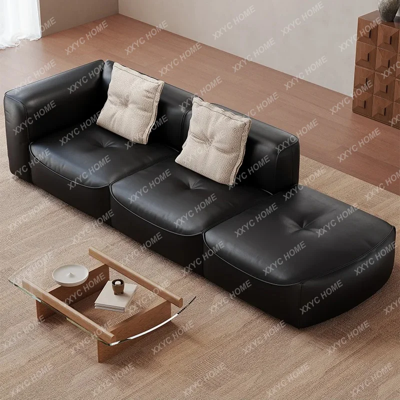 XXTofu block split free module combination medium and small apartment leather sofa