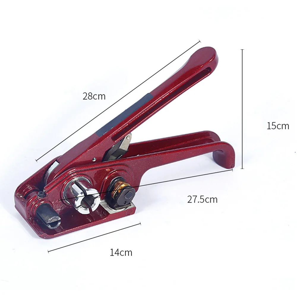 Tensor de flejado, juego de Metal, alicates de embalaje, herramienta de flejado de correa de acero de 16-19mm, alicates de embalaje rojos, máquina para correa de PP/PET