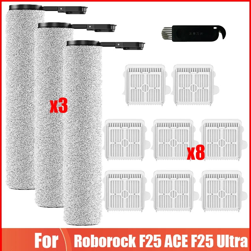 For Roborock F25 ACE F25 Ultra F25 Combo/LT/RT/GT/ALT//XT/BX Nass Replacement Brush Roll For Wet And Dry Vacuum Cleaners Parts