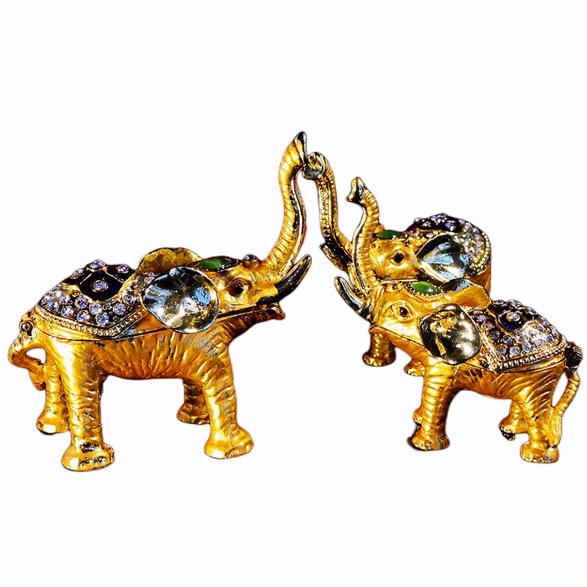 QIFU Three pieces of a Set Elephant Figurine New Arrive Home Decor Crafts