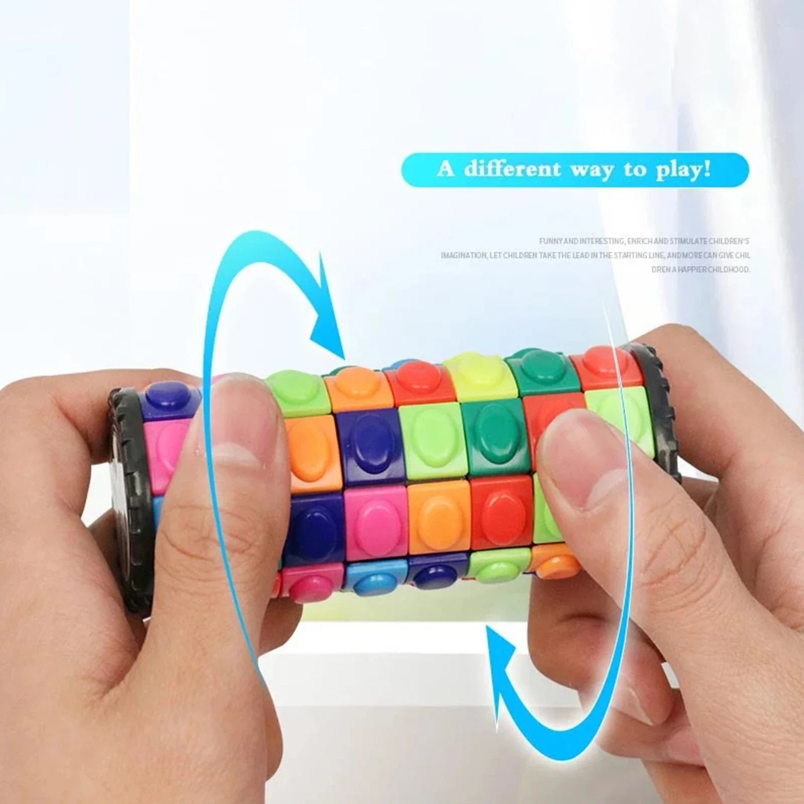 3D Rotate Slide Cylinder Tower Level 7/5/3 Colorful Stress Relief Funny Puzzles Educational Sensory Toys for Children Adult