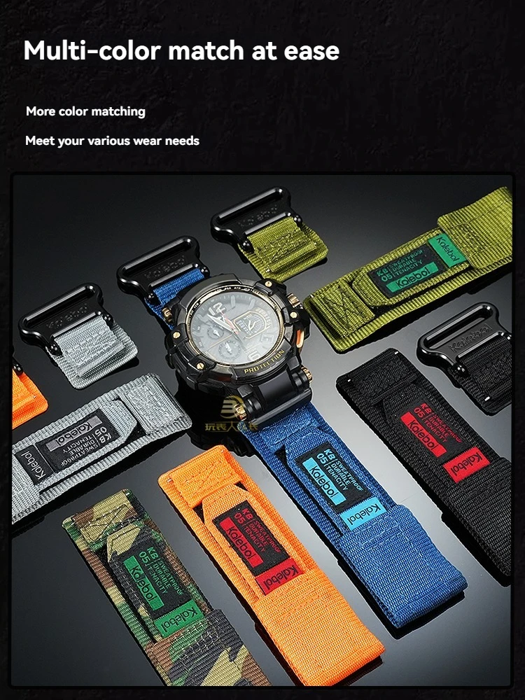 Nylon Strap for Casio G-SHOCK GPW-1000 Space Explorer | Reinforced Canvas Band with | Tactical Upgrade (Black/Desert Tan)