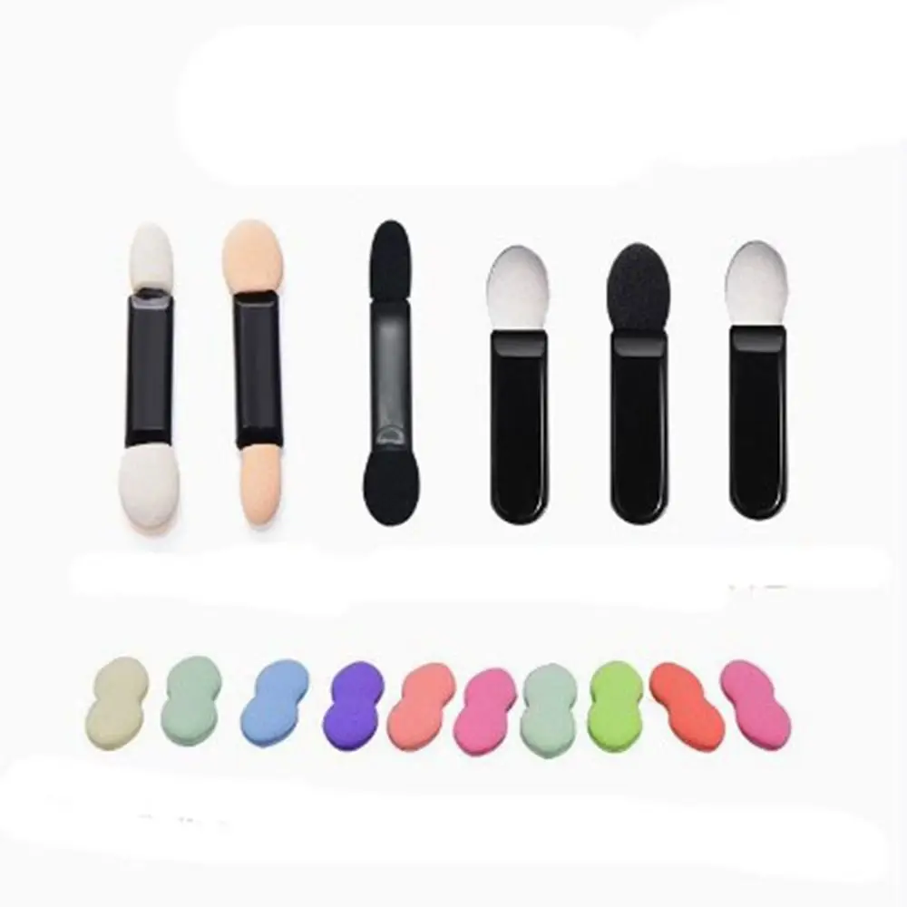 10 pz Doppio/Single Sided Ombretto Stick Pennello Portatile Multicolori Doppia Testa Spugna In Lattice Professionale Sbavature Pennello Per Unghie