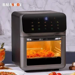 Freidora de aire eléctrica inteligente, horno de convección de gran capacidad, sin aceite, cocina, horneado de 360 °, ventana visible, electrodoméstico