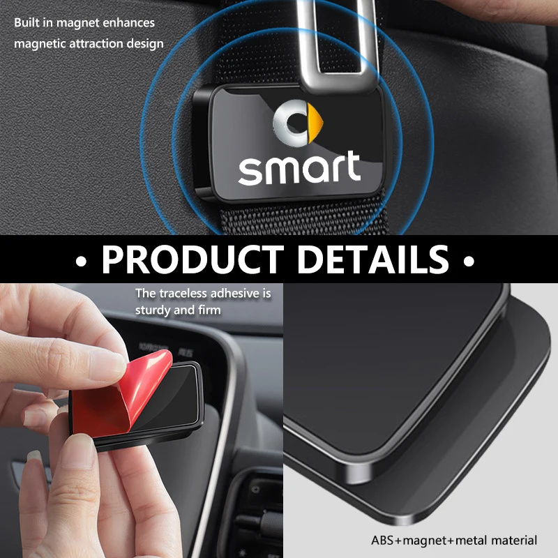 Magnetic Car Stabilizer Limiter Seat Belt Anti Noise Friction Device For Smart Forspeed Forjeremy Escooter Roadster Prix Fortwo