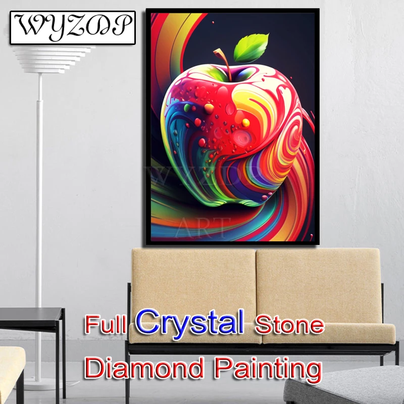 5D Diy Full Square Crystal Diamond Painting Colorful Apple Mosaic Embroidery Cross Stitch Diamond Art Crystal Home Decor  231005