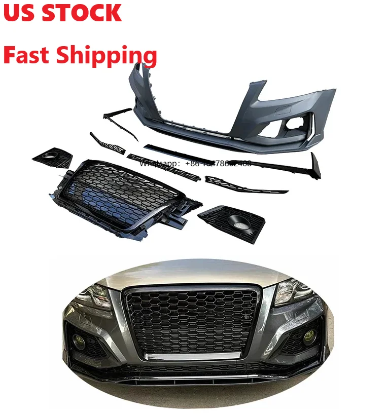 

Car Q5 SQ5 Front Bumper Kits Upgrade RSQ5 Style Bumper Cover Body Kits With Grille for Q5 SQ5 2008 2009 2010 2011 2012