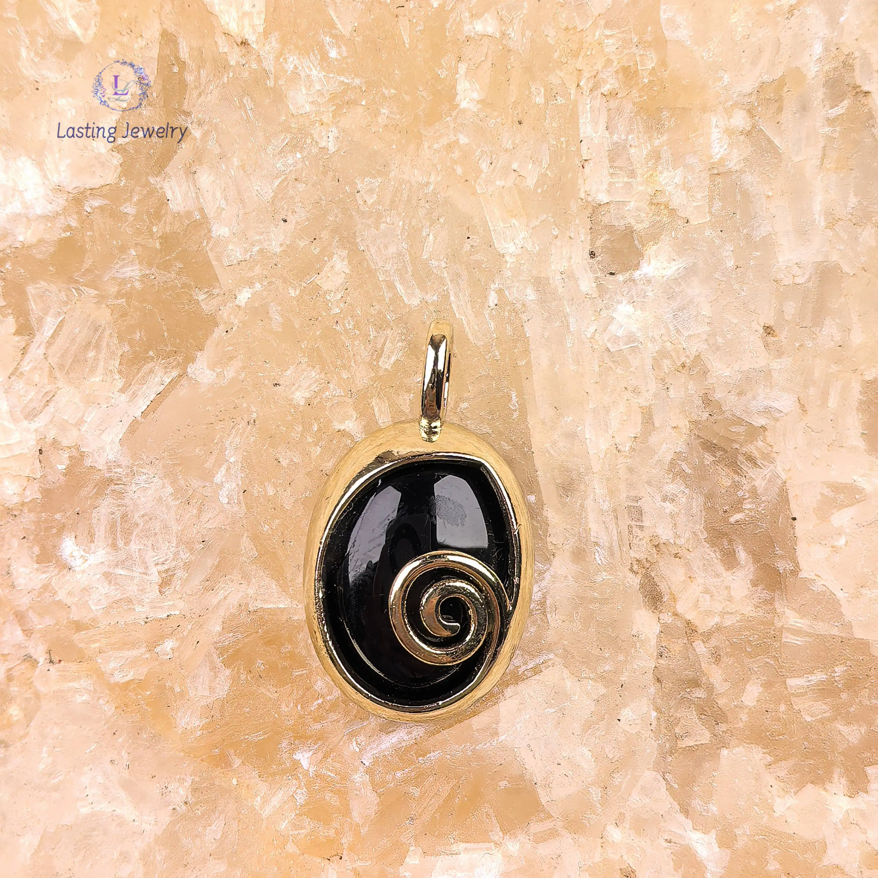 Gold Plated Thread Bezel Oval Gemstone Charms,Crystal Lapis Rose Quartz Aventurine Obsidian Pendants For Necklace Jewelry Making