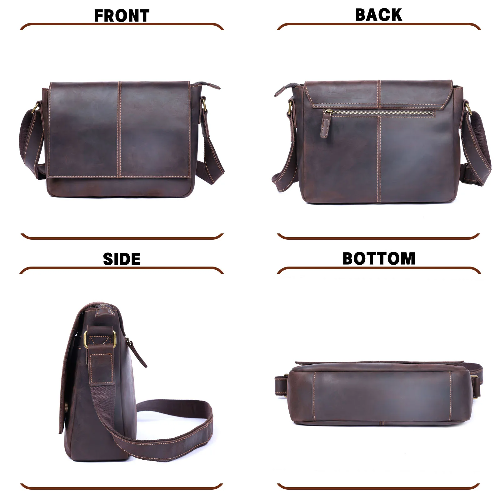 Vintage Herren-Aktentasche aus echtem Leder, 15-Zoll-Laptoptasche, Messenger-Taschen für Arbeit und Business, Crazy Horse Rindsleder-Handtasche für Männer, La – Detail 4