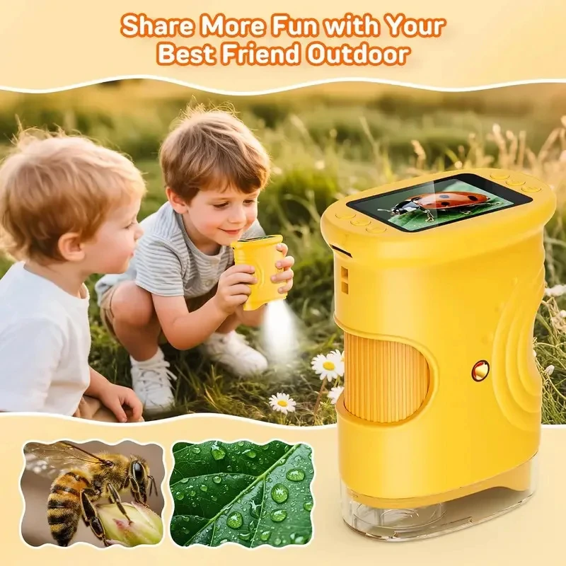 1000X Handheld Digital Microscope for Kids Pocket Microscope with 2.0