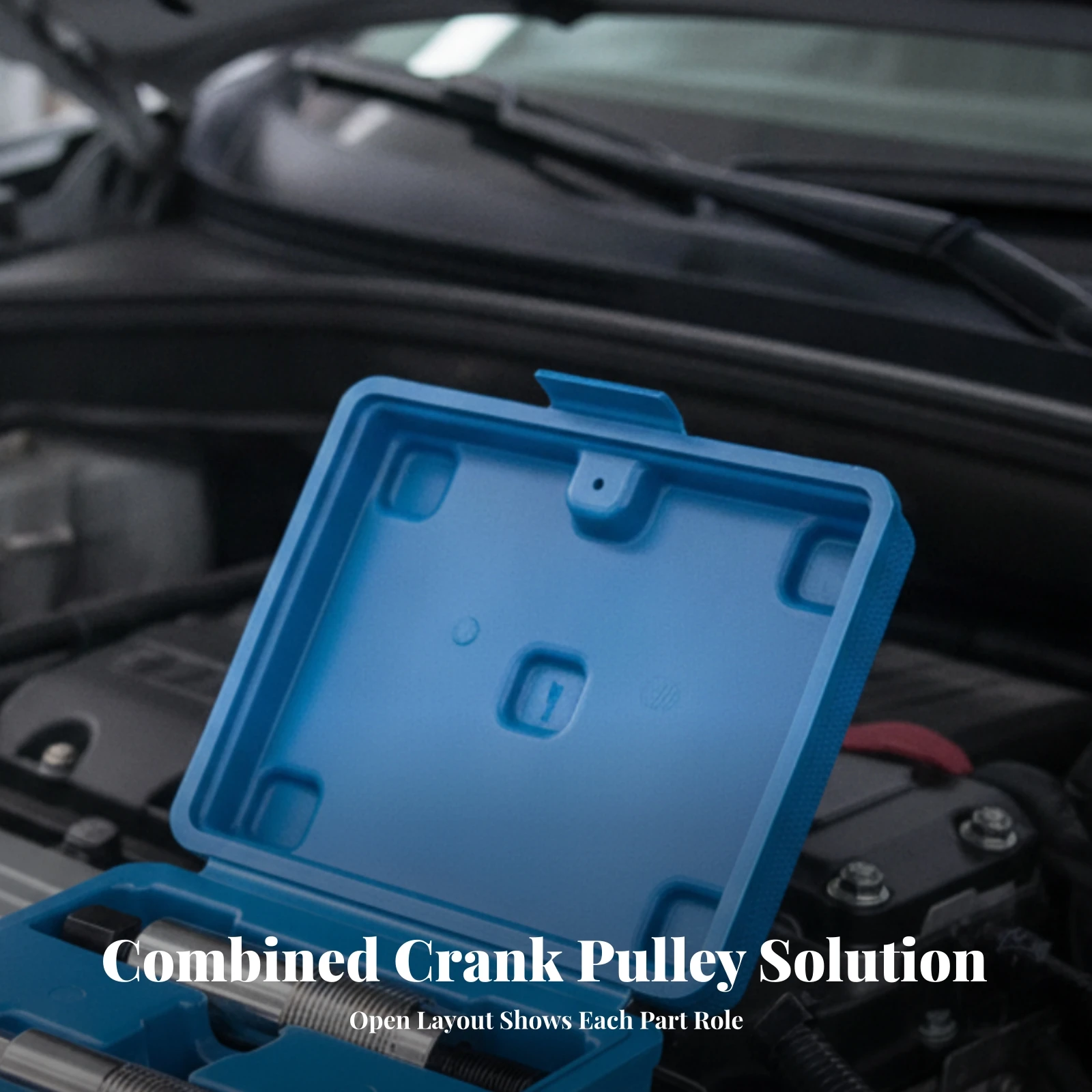 Crankshaft Pulley Removal Tool Alloy Steel Crankshaft Pulley Puller with Case Long-Lasting Reliable for Mechanics