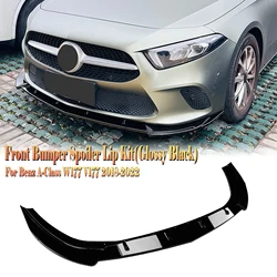 Car Front Bumper Spoiler Lip Lower Splitter Blade For Mercedes Benz A Class W177 V177 2018-2022 Base