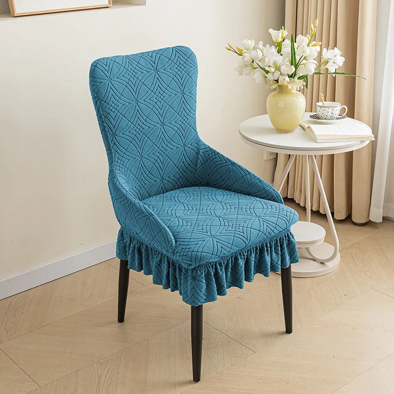 

Jacquard Thicken Velvet Chair Cover Home Hotel Curved Chair Cover High-end Universal Elastic All Inclusive Armrest Chair Cover