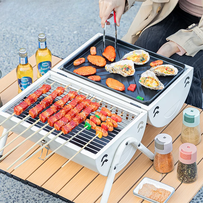 

Barbecue Charcoal Outdoor Stove Picnic Portable Furniture Camping Domestic Outdoor Stove Gridiron Iron Plate Estufa Exterior