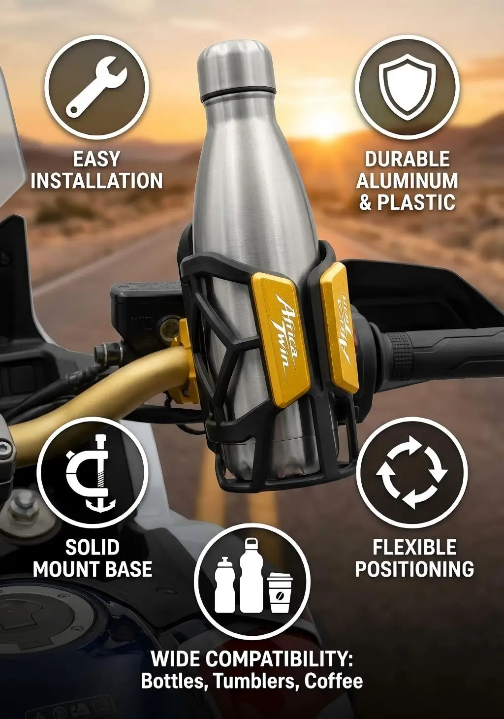 

Для Honda CRF1100L CRF 1100 L Africa Twin Sports 2018 2019 2020 2021 универсальный высококачественный держатель для напитков и воды для мотоцикла