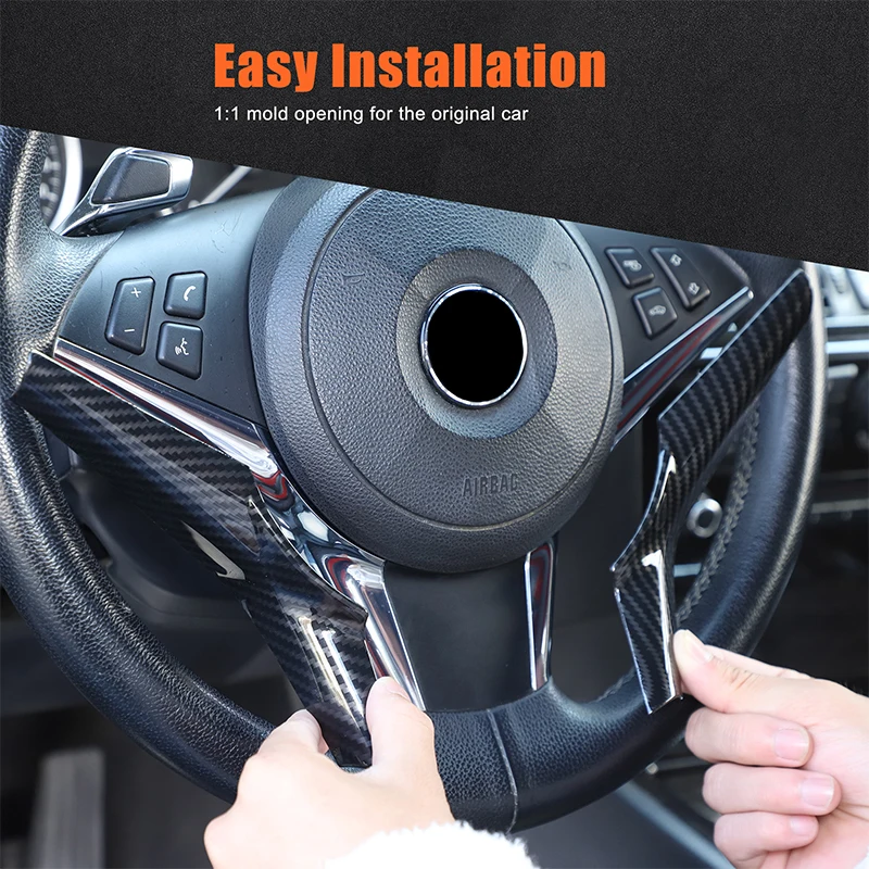 

For BMW 6 Series E63 E64 2004-2009 ABS Carbon fiber Car Steering Wheel Side Frame Trim Cover Interior Car Accessories