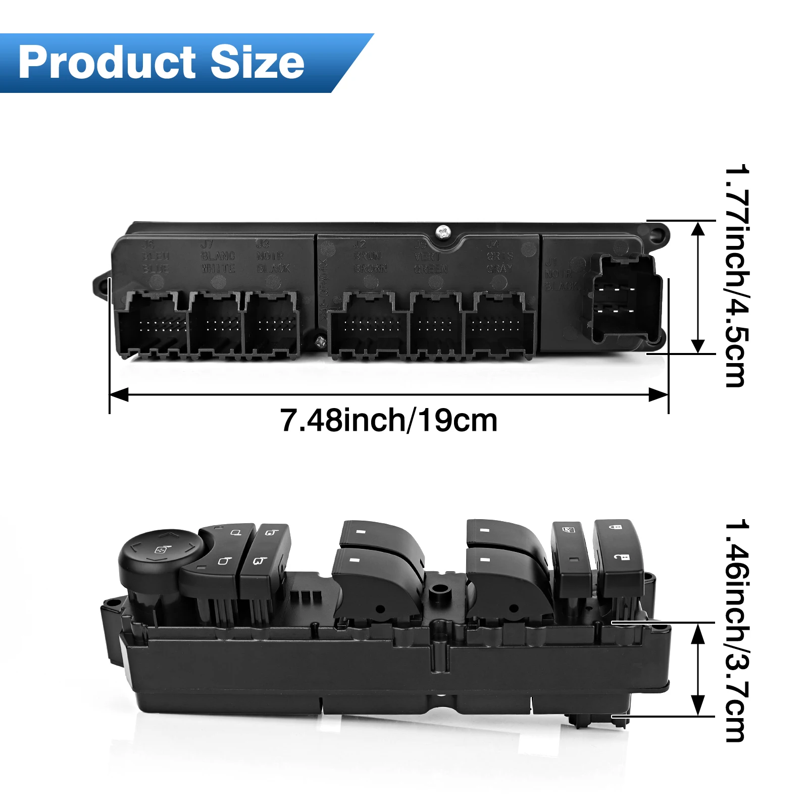 زر التحكم في مفتاح نافذة الطاقة الرئيسي مع السائق الأمامي الأيسر الخفيف لكاديلاك شيفروليه سيلفرادو جي إم سي سييرا يوكون 20835552 #6