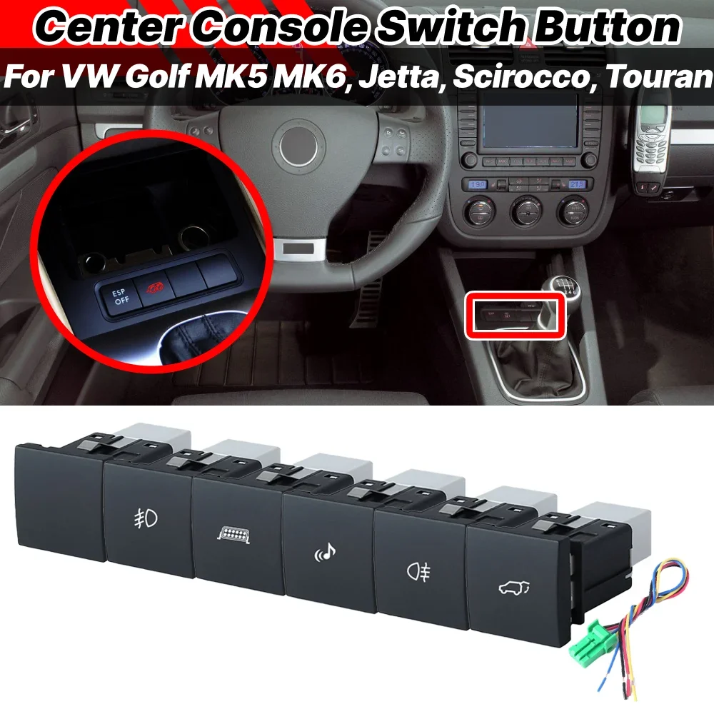 

1pcs For VW Golf Mk5 MK6 Jetta Scirocco Touran Transmission Gear Box Center Console Switch Button