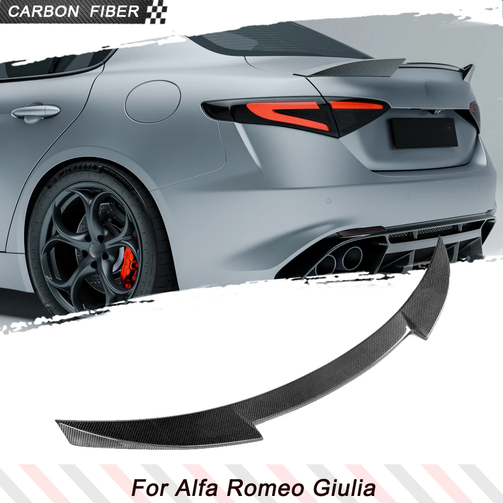 

Carbon Fiber Car Rear Trunk Racing Spoiler Wing Trunk Lip For Alfa Romeo Giulia Base Sport 2016-2025 Car Rear Trunk Boot Wing