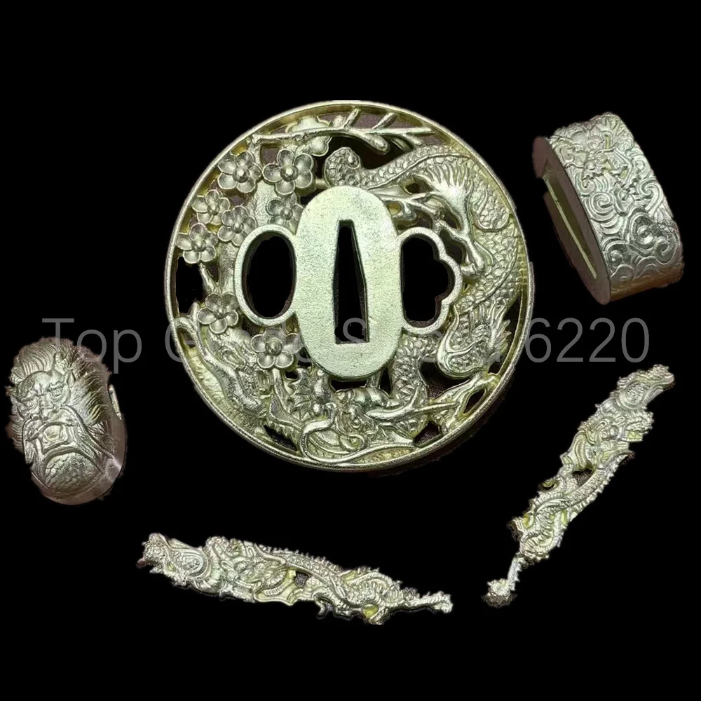 Exquisite Copper Brass Handguard Tsuba Guard Kashira Fuchi Menuki For Japanese Real Japan Samurai Katana Sword Fittings New