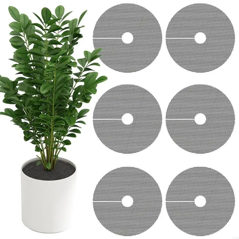   Customizable Flower Pot Liners Prevent Animal Digging Garden Ground Cover With Center Hole For Plant Root Protective
