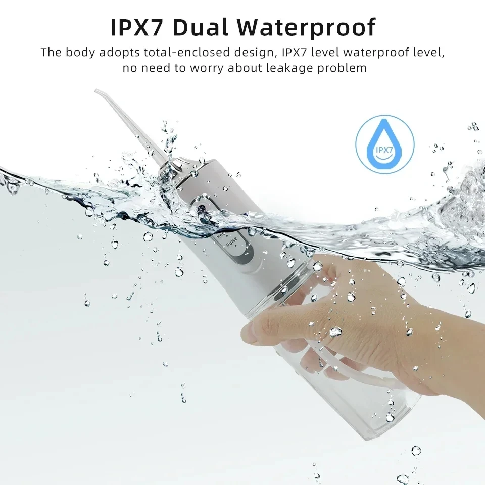 Draagbare Slimme Elektrische Monddouche Water Flosser 4 Jets 3 Modi Oplaadbare Tandheelkundige Waterstraal Monddouche Tandheelkundige Tanden Cleaner