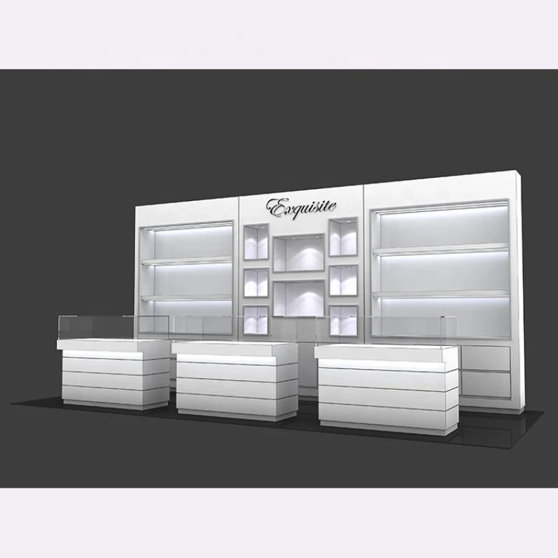 

custom.Fancy design jewelry display counter cases, mall kiosk for jewelry shop furniture display showcase and cabinet