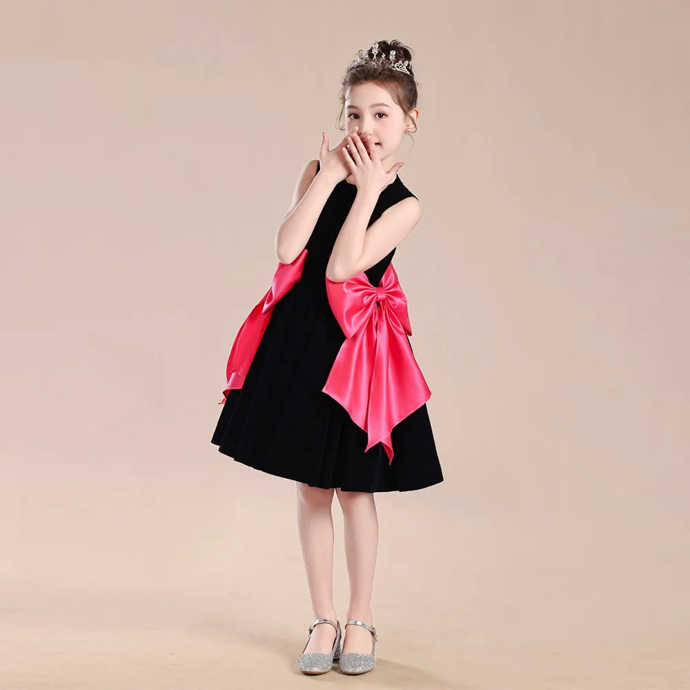 

Girls Round Neck Sleeveless Waist Big Bow Wedding Dress Flower Girl Dress Princess Dress Communion Dress Evening Dress/Custom